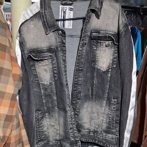 Urban Fly Black Denim Jacket with White Accents